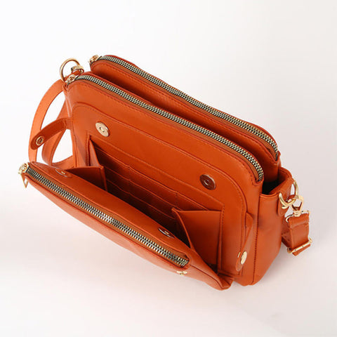 Crossbody Leather Shoulder Bag and Clutch - 5 Colors