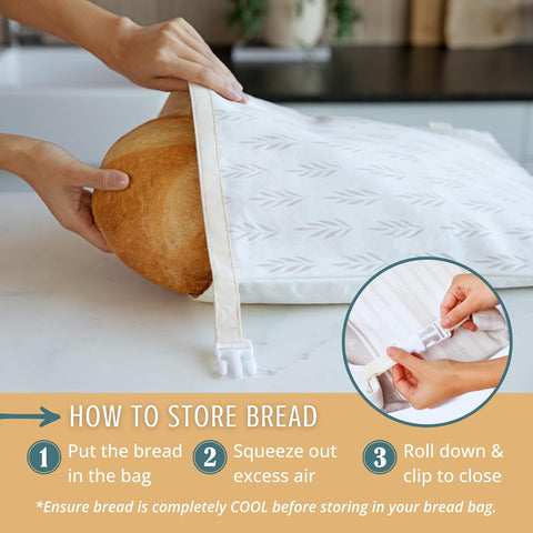 Reusable Beeswax Bread Bags – XL Eco-Friendly Food Storage for Homemade Bread & Sourdough | Natural, Sustainable, Zero-Waste Alternative to Plastic
