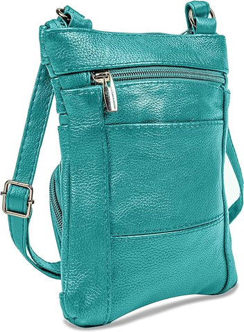 Krediz Genuine Leather Cross Body Handbag - Soft & Durable Crossbody Bags- 3 Sizes Multiple Colors