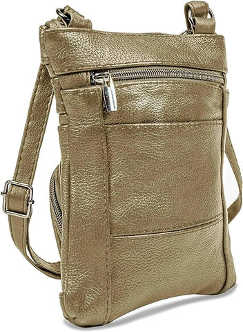 Krediz Genuine Leather Cross Body Handbag - Soft & Durable Crossbody Bags- 3 Sizes Multiple Colors
