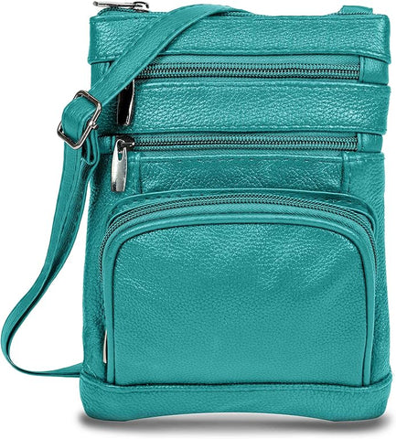 Krediz Genuine Leather Cross Body Handbag - Soft & Durable Crossbody Bags- 3 Sizes Multiple Colors