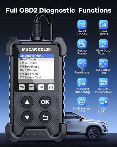 MUCAR Automotive OBD2 Scanner Car OBD Code Reader Engine Fault Diagnostic Tool