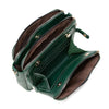 Crossbody Leather Shoulder Bag and Clutch with Stainless Steel Card Wallet