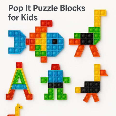 Colorful Fidget Popit Block Set – Interactive Sensory Fun for All Ages