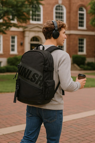 UNLSH 18” Black Performance Laptop Backpack – Sleek, Bold & Built for Action
