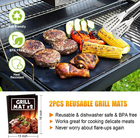 Deluxe BBQ Grill Accessories Set (38 Pcs) – Heavy-Duty Stainless Steel Tools with Carrying Case, Grill Mats & Thermometer – Ideal for Camping & Backyard Barbecue