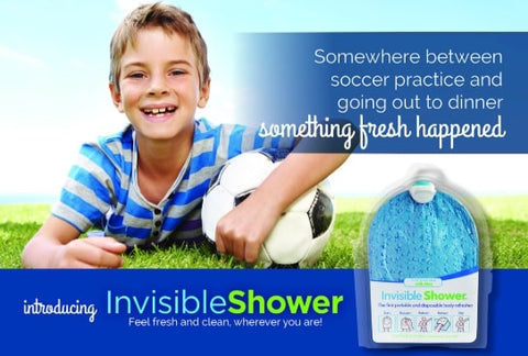 Invisible Shower 20 Towel Pads with Aloe Portable Shower Towels