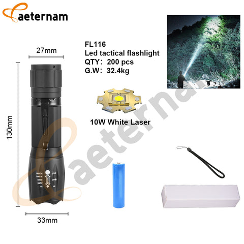 2 Pack Light Bead Telescopic Zoom Strong Adjustable Mode Flashlight