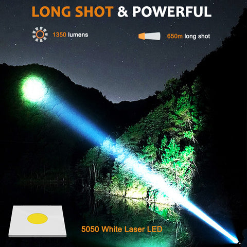 2 Pack Light Bead Telescopic Zoom Strong Adjustable Mode Flashlight