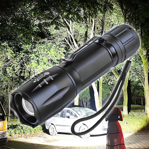 2 Pack Light Bead Telescopic Zoom Strong Adjustable Mode Flashlight