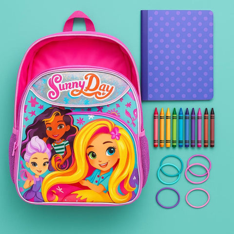 Sunny Day Hair 16" Adjustable Girls Backpack – Perfect for School