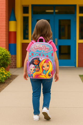Sunny Day Hair 16" Adjustable Girls Backpack – Perfect for School
