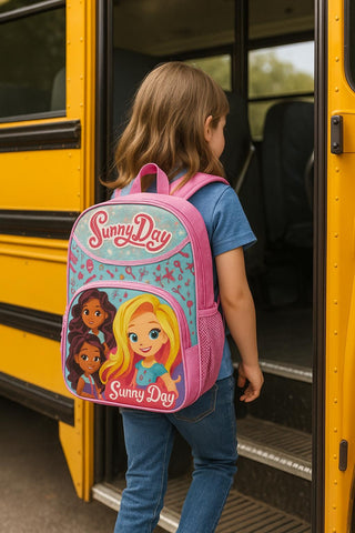 Sunny Day Hair 16" Adjustable Girls Backpack – Perfect for School