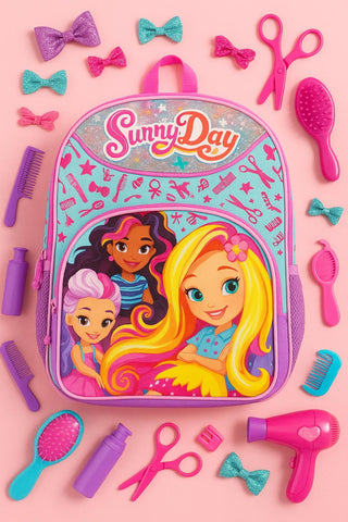 Sunny Day Hair 16" Adjustable Girls Backpack – Perfect for School