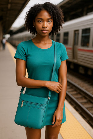 Women’s Luxury Genuine Leather Crossbody Bag – Adjustable Strap, Multi-Pocket Design, Durable Lining