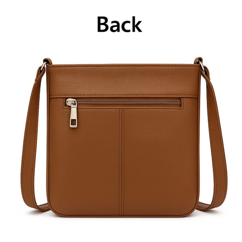 Women’s Luxury Genuine Leather Crossbody Bag – Adjustable Strap, Multi-Pocket Design, Durable Lining