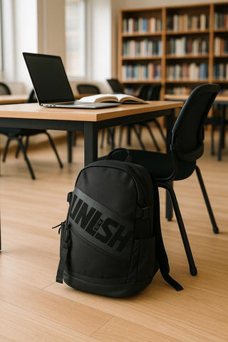UNLSH 18” Black Performance Laptop Backpack – Sleek, Bold & Built for Action