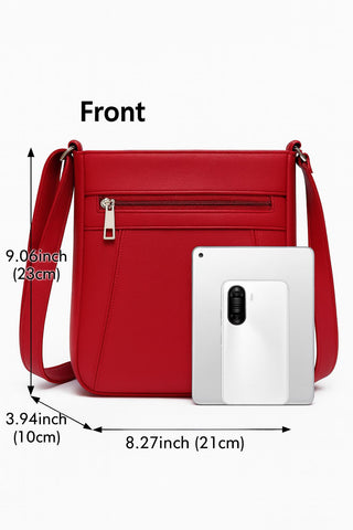 Women’s Luxury Genuine Leather Crossbody Bag – Adjustable Strap, Multi-Pocket Design, Durable Lining
