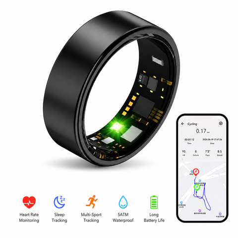 Smart Ring AI Fitness & Sleep Tracker, Waterproof Activity Monitor for iOS & Android with App Connectivity