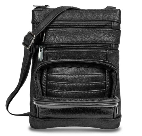 Genuine Leather Crossbody Bag - Multi-Size Options (Standard, Plus, XL)