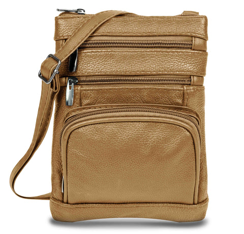Krediz Genuine Leather Cross Body Handbag - Soft & Durable Crossbody Bags- 3 Sizes Multiple Colors