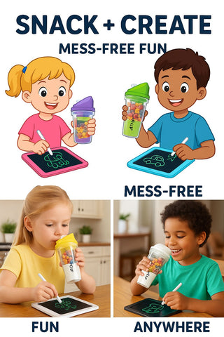 CrunchCup + LCD Drawing Tablet Bundle – Sip, Crunch & Create Anywhere