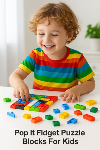 Colorful Fidget Popit Block Set – Interactive Sensory Fun for All Ages
