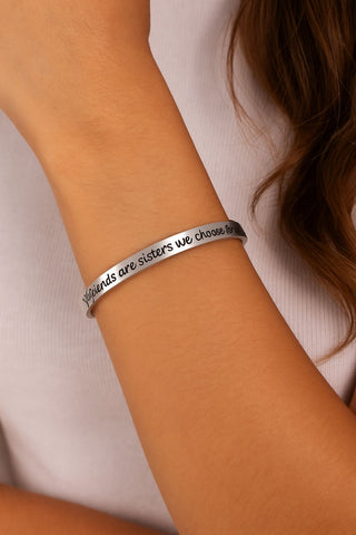 Silver Plated Girlfriends Cuff Bracelet