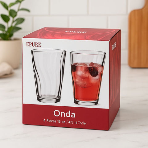EPURE Onda Tumbler 16 oz. Cups (Set of 4)