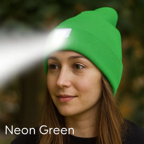 Unisex LED Beanie Hat with Rechargeable Headlamp – Hands-Free Light for Outdoor, Work & Everyday Use