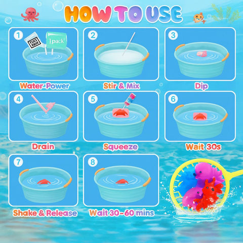 Ocean Creature Water Silicone Creature Fun Kit – Surprise Animal Shape