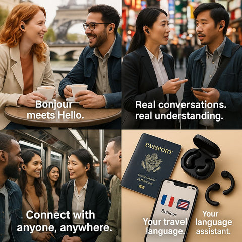 Mini AI Translator Earphones for Travel and Language Learning