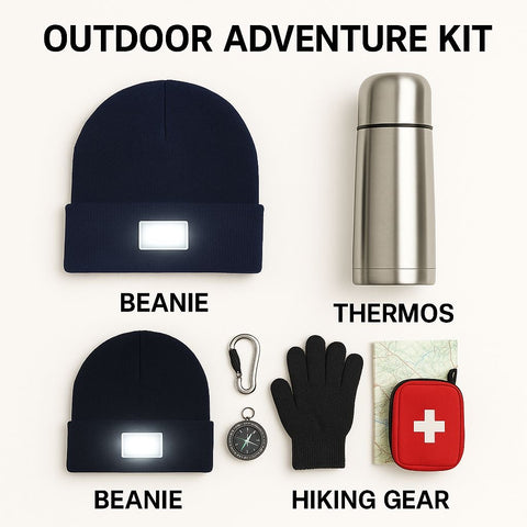 Unisex LED Beanie Hat with Rechargeable Headlamp – Hands-Free Light for Outdoor, Work & Everyday Use