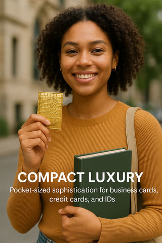 Crocodile-Textured Leather Card Holder – Compact Convenient Card Holder