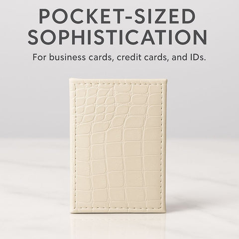 Crocodile-Textured Leather Card Holder – Compact Convenient Card Holder
