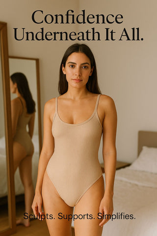 Women’s Shaping Bodysuit – Seamless Stretch Fit, Breathable Comfort, Everyday Layering Essential (Soft Sand & Midnight Smooth)