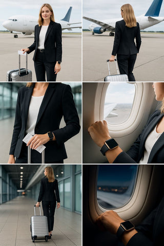 GEN TEK 6-Pack Watch Band Bundle – Mesh, Leather & Scrunchie Collection (42/44/45mm)