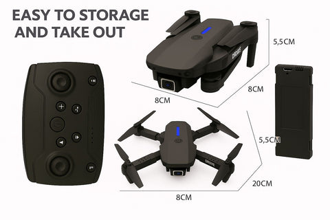 Foldable Dual Camera Drone with Remote Controller – Compact Design, Wi-Fi Control & Long Battery Life