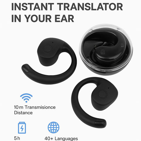 Mini AI Translator Earphones for Travel and Language Learning