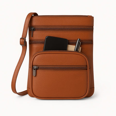 Elegant Everyday Crossbody Bag- 100% Real Leather