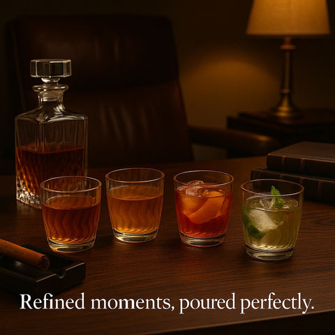 Epure ONDA DOF Tumbler 13 oz. Glass Cups - Set of 4
