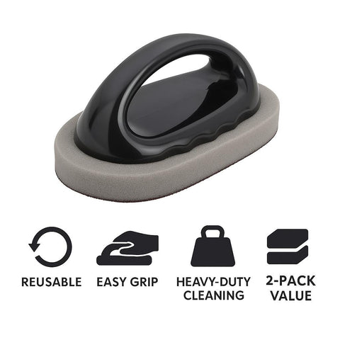 2-Pack Magic Strong Cleaning Brush with Handle – Heavy-Duty Scrubber for Kitchen, Bathroom & More