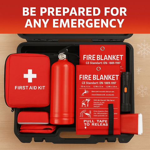 2-Pack Emergency Fire Blanket Set – 40” x 40” Flame-Retardant Fiberglass Safety Blankets for Kitchen, Grill, Car, RV & Home Protection