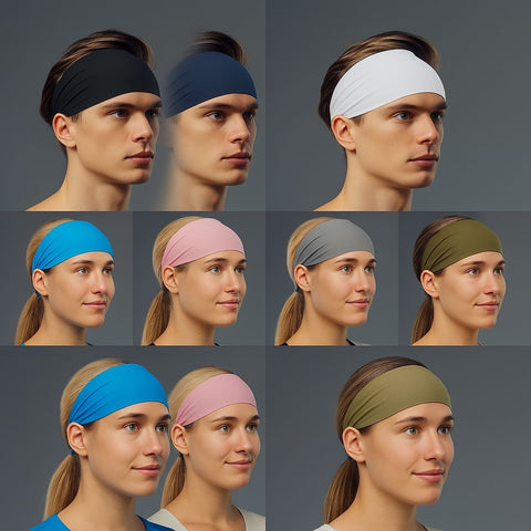 Unisex Sweat-Wicking Headbands – 2 Pack (Random Surprise Colors)