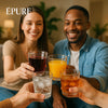 EPURE Elisse Luxe Faceted Glass 13 oz Cups (Set of 4)