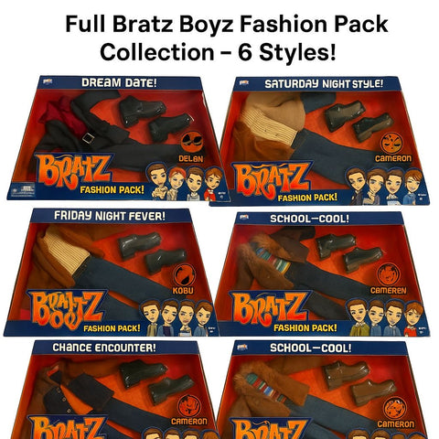 Bratz Boyz Fashion Pack – Complete 6-Pack Collector’s Edition with Outfits & Shoes