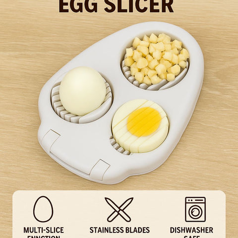 3-in-1 Multi-Function Egg Slicer – Dice, Wedge & Slice for Perfect Presentation