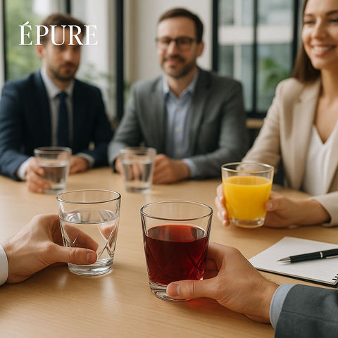 EPURE Elisse Luxe Faceted Glass 13 oz Cups (Set of 4)