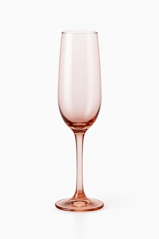 Epure Superior Flute – 6.5 oz Red Spray Champagne Glasses Set of 4