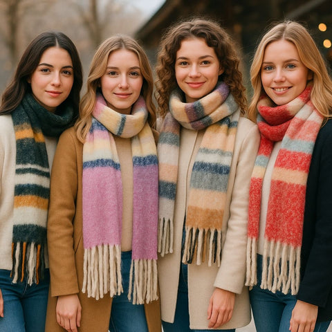 2-Pack Cozy Knit Winter Scarves – Random Color Selection